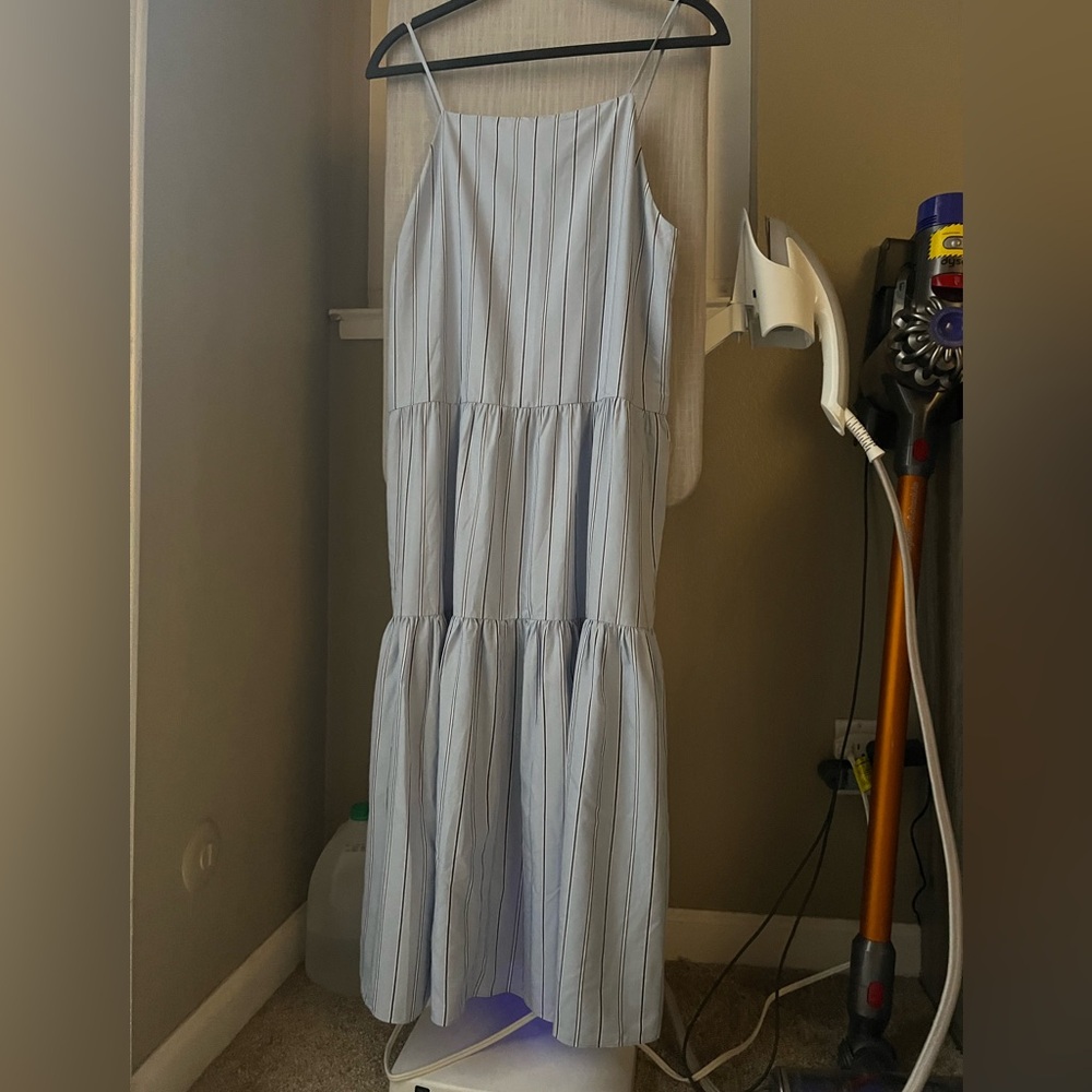 & other stories blue striped summer dress